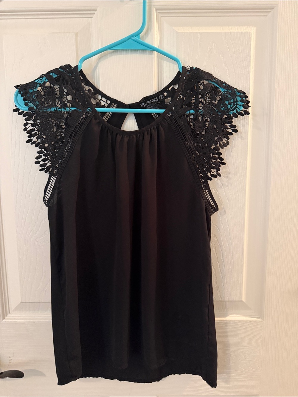 Miss Chievous Black Crochet Cap Sleeve Camisole